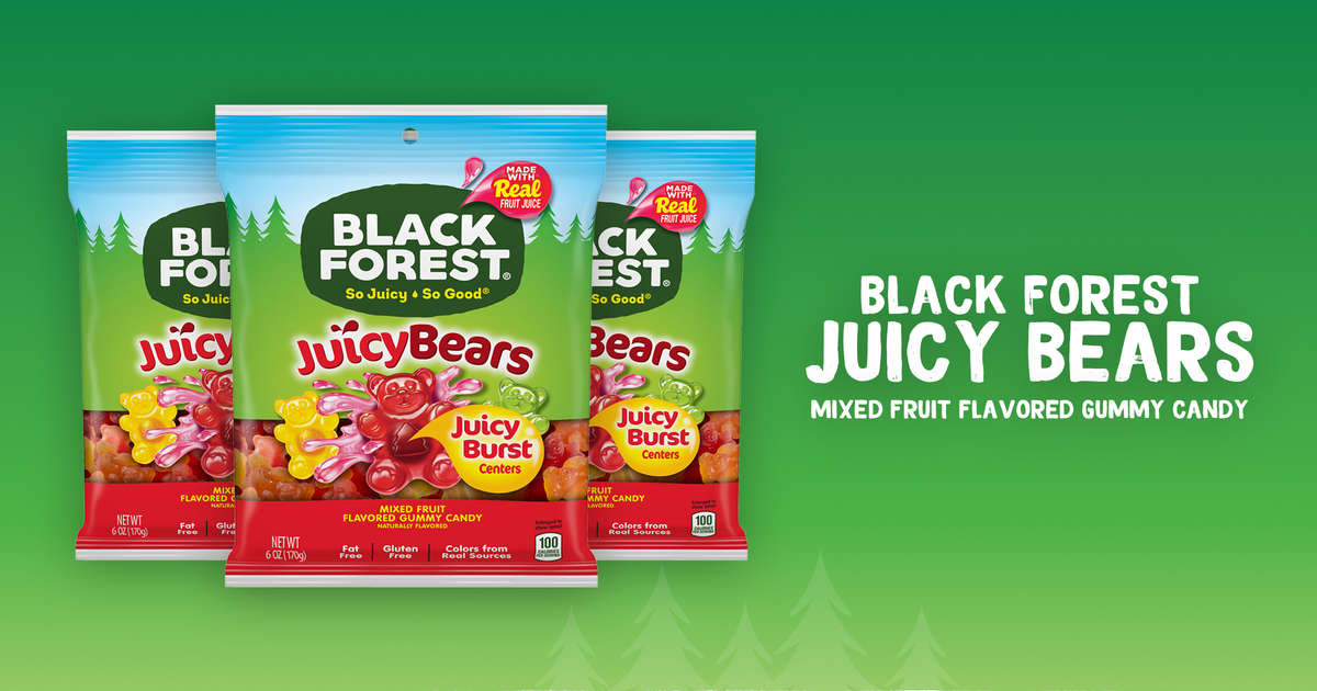 Juicy Bears Mixed Fruit Flavored Gummy Candy | Black Forest Snacks